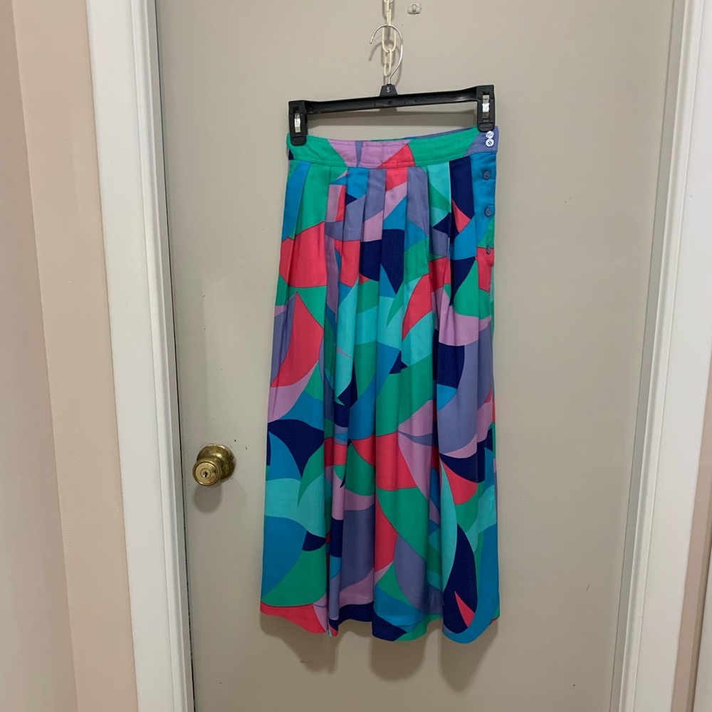 Vintage Geometric Midi Women's Skirt